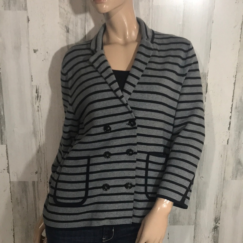 Ann Taylor Loft stripe sweater over top
